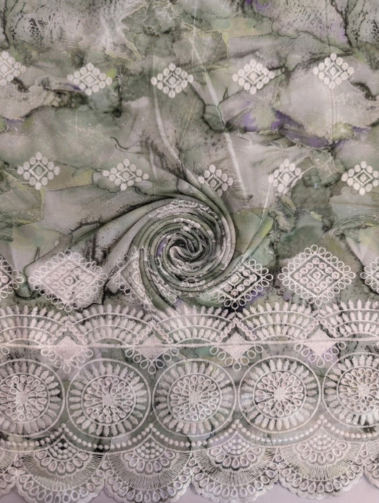 Printed Embroidery Fabric